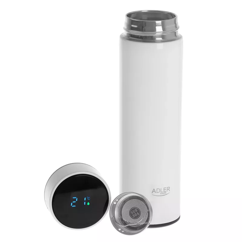Adler | termospullo | AD 4506w | materiaali ruostumaton teräs/silikoni | valkoinen
