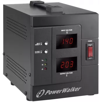 PowerWalker AVR 2000 SIV FR jännitteensäädin 2 AC-lähtöä 110 - 280 V musta