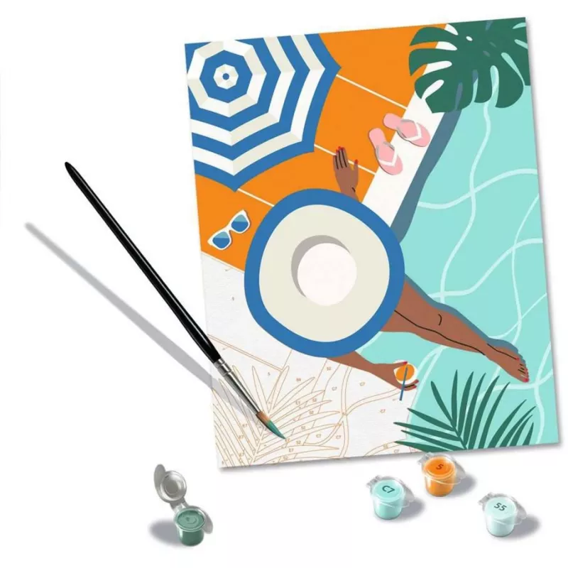 Maalaa numeroilla -sarja Ravensburger CreArt – Pool Time (maalaussarja, malli 25523)