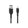 Kaapeli punottu USB-Lightning 1 m musta