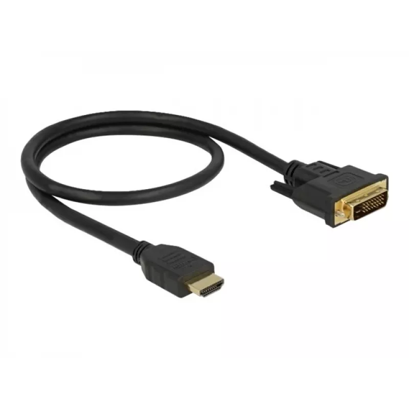 Videokaapeliadapteri DeLOCK 85651 0,5 m HDMI tyyppi A DVI musta