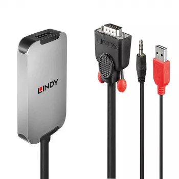 Lindy VGA-DisplayPort 1.2 muunnin, 1920 x 1080 pikseliä, 1080p, musta, valkoinen, 114 g