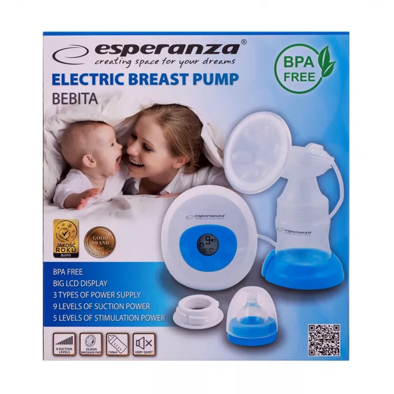 Esperanza BEBITA ECM001B sähköinen rintapumppu, 150 ml, sininen