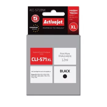 Activejet ACC-571BNX muste (Canon CLI-571XLBk -yhteensopiva; Supreme; 12 ml; musta)