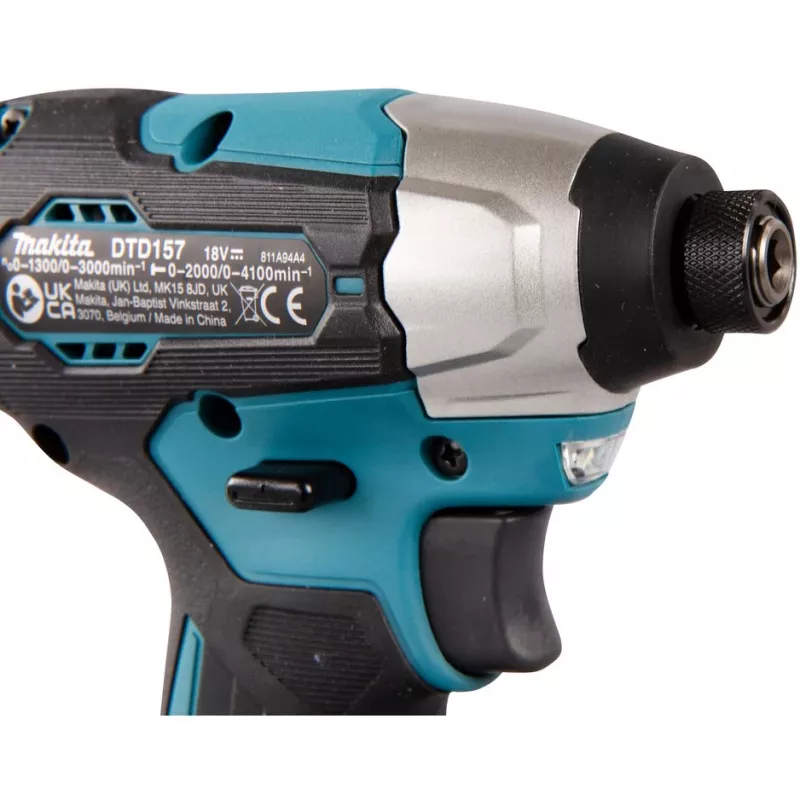 Makita DTD157Z iskuruuvinväännin 1/4 3000 kierr./min 140 N⋅m musta, vihreä 18 V