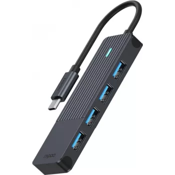 Rapoo USB-C-keskitin, USB-C USB-A:han, harmaa (00217695)