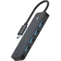 Rapoo 11416 USB-C-keskitin, USB-C – USB-A, harmaa