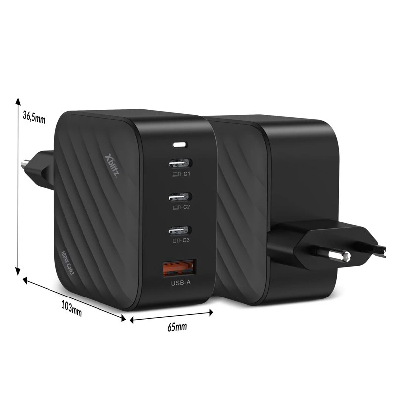 Laturi Xblitz XC3 USB-C PD 100W GaN3 — verkkolaite, PD-pikalataus