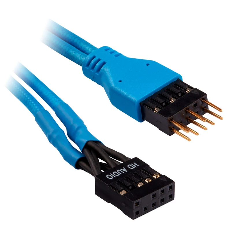 Corsair Premium Sleeved etupaneelin kaapelien jatkosarja, sininen