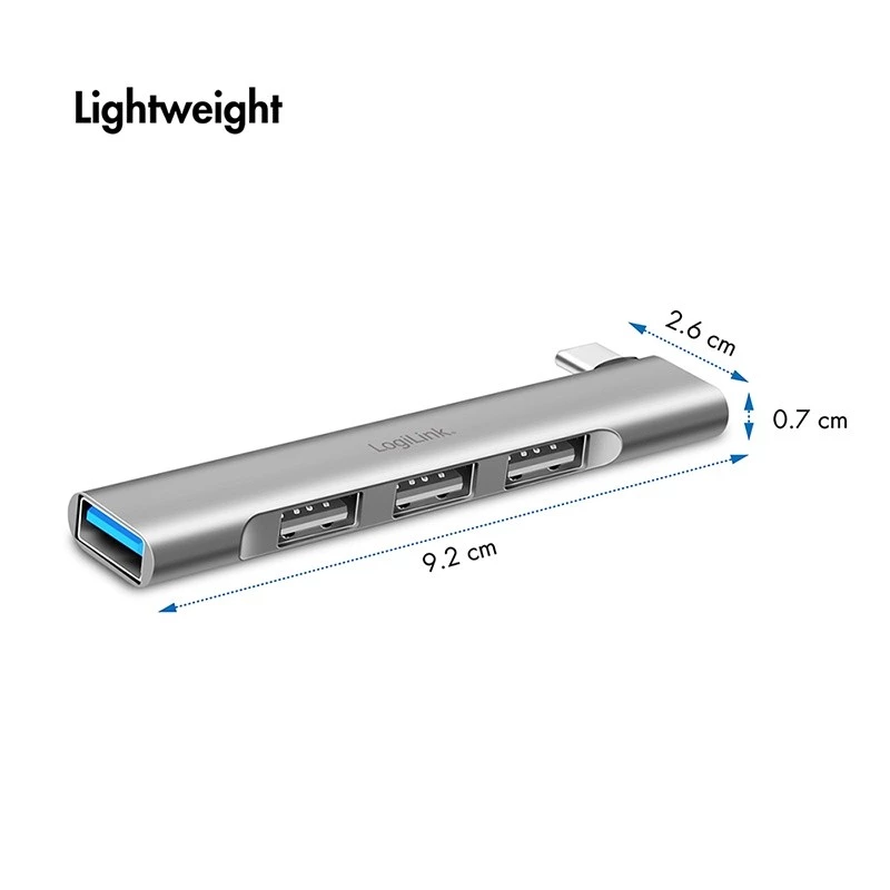 LogiLink USB 3.2 Gen1 -keskitin 4-porttinen USB-C 1x USB3.0 AF 3x USB2.0 AF UA0437