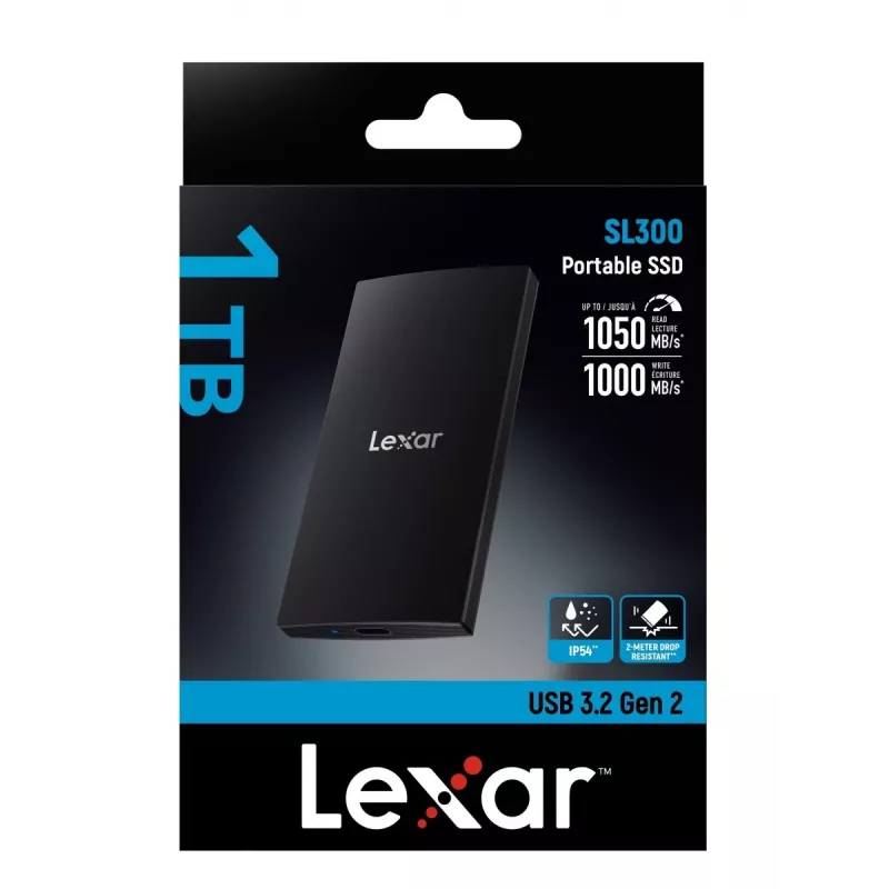 Ulkoinen SSD-kiintolevy Lexar 1 TB USB Type-C 3.2 Gen 2 LSL300001T-RNBNG