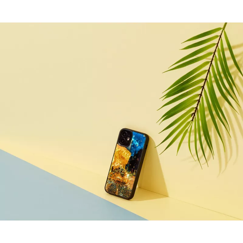 iKins suojakotelo Apple iPhone 12 mini — musta ”Cafe Terrace” -kuosi