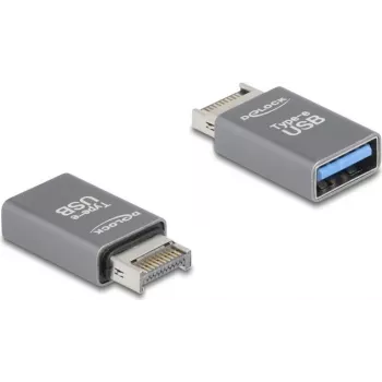 DeLOCK 67230 Kaapeliadapteri USB Type-E USB Type-A harmaa