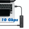 USB-C-keskitin, 4 porttia 2x USB-A, 2x USB-C, musta