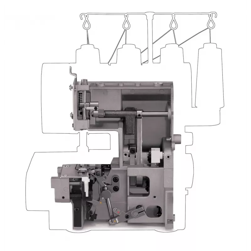 Overlock-ompelukone SINGER 14HD854 Heavy Duty sähkö 120 W harmaa