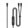 DIGITUS USB-C 2in1 -latauskaapeli 140W, USB-C 2×USB-C, 1,8 m, USB 2.0, musta