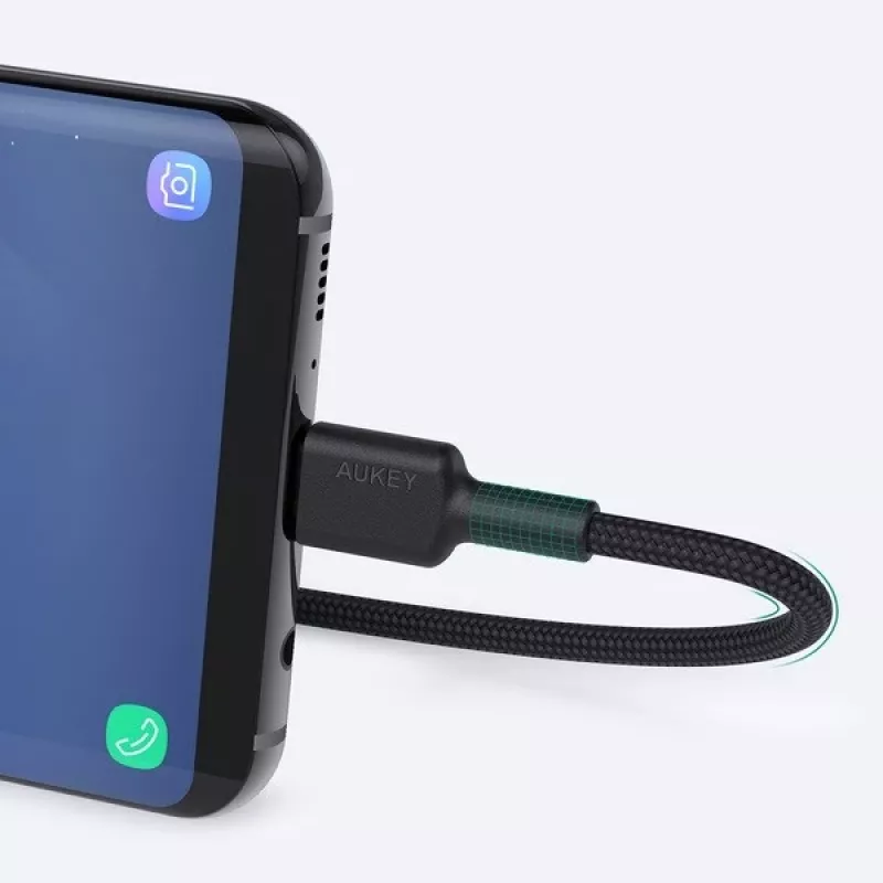 Aukey CB-CD45 USB-C – USB-C -kaapeli, Quick Charge, 0,9 m, musta