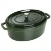 Staub La Cocotte 33 cm soikea valurautainen paistinpata, basilikanvihreä