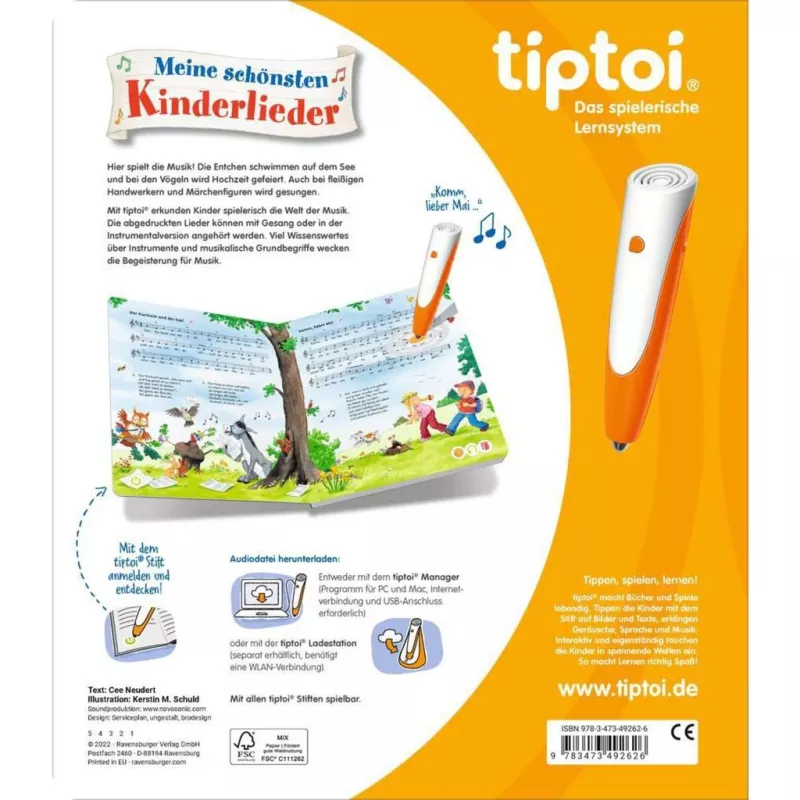 tiptoi Meine schönsten Kinderlieder, oppikirja