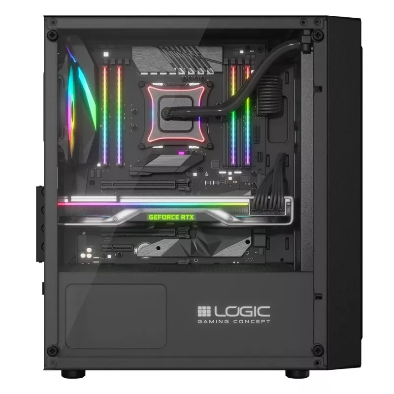 Tietokonekotelo Logic Concept Atos AM-ATOS-10-0000000-0002 ATX musta