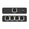 Ethernet-minikytkin QOLTEC 52293 1x4 RJ45, hallitsematon verkkohaaroitin 1-in 4-out