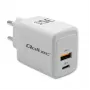 Laturi QOLTEC 51824 GaN 35W USB-C PD & USB QC 3.0, 5–20V, 1x USB-C, 1x USB-A