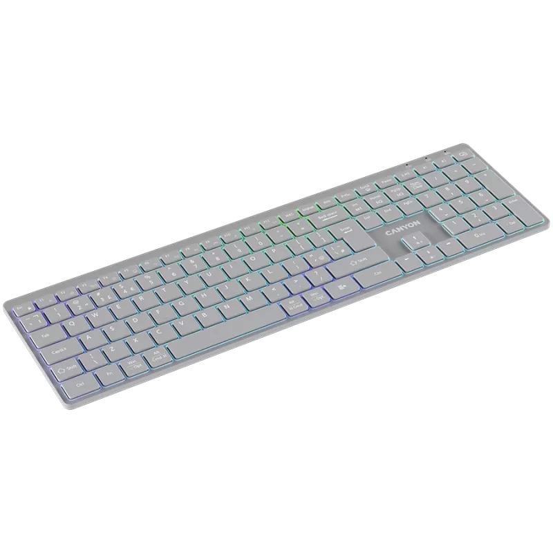 CANYON näppäimistö HKB-W11 UK/US RGB Dual Mode langaton harmaa