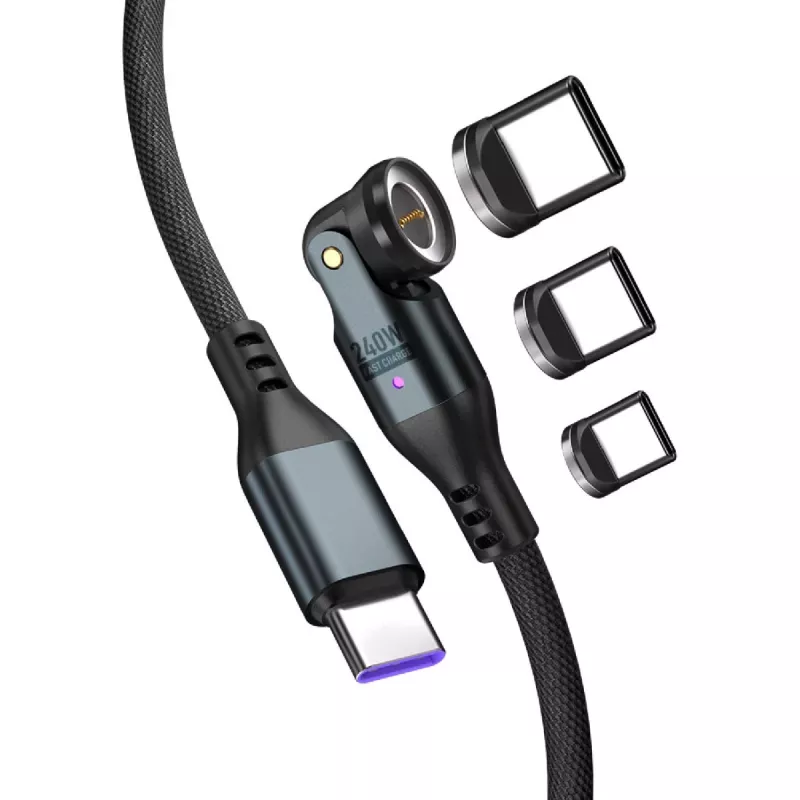 USB-C-kaapeli 4smarts GravityCord 240W 1,8 m – USB-C–USB-C suurteholataus ja tiedonsiirto
