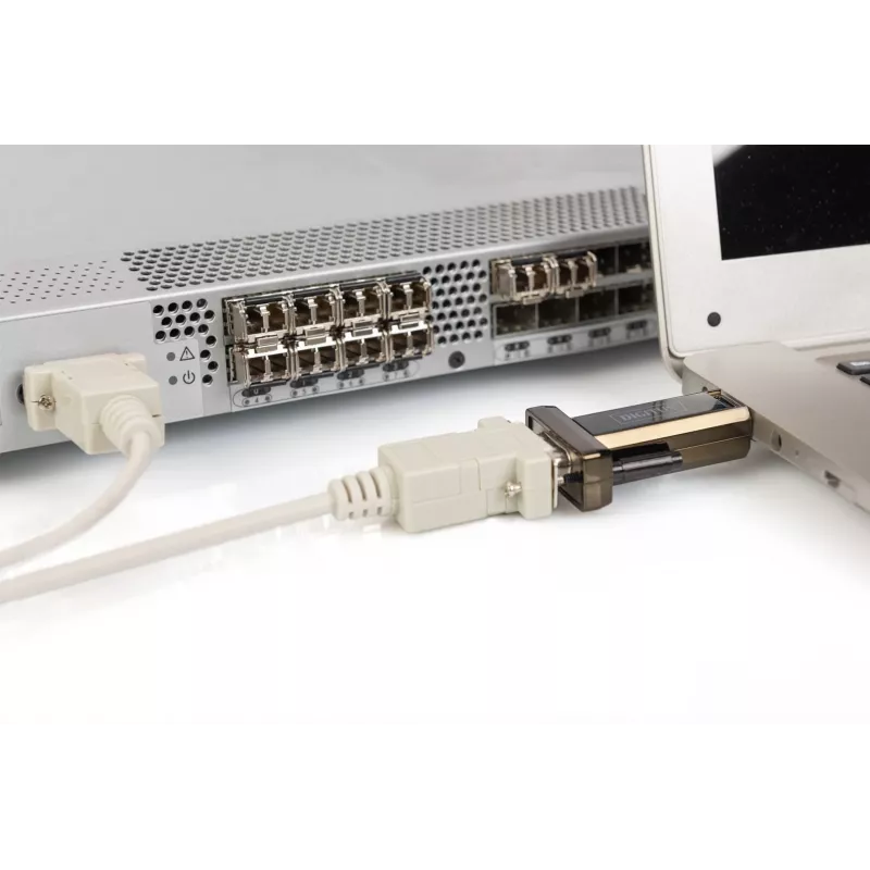 DIGITUS USB 2.0 -sarjaporttisovitin DSUB 9M sis. USB-A-kaapeli 80 cm FTDI-piirisarja USB 2.0 - RS232 (FT232RL)