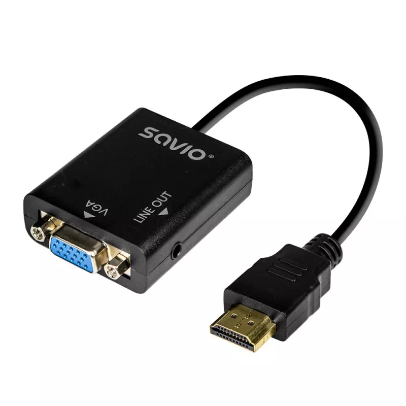 Adapteri HDMI-VGA äänellä AK-76 Savio SAVAK-76