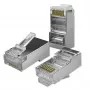 Modulaarinen RJ45-liitin QOLTEC 54554 CAT5e FTP, 100 kpl, hopea, muovi, 11×22×18 mm