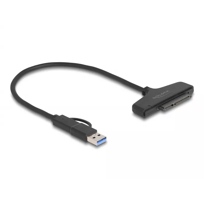 DeLOCK USB-SATA-muunnin 6 Gb/s USB Type-C Type-A 0,3 m