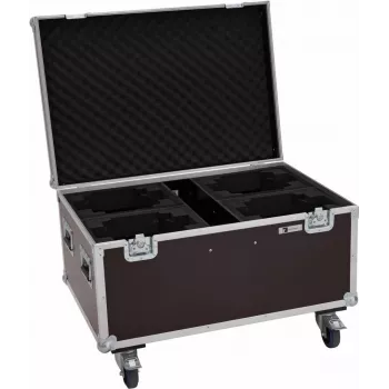 Flightcase Roadinger 4x LED TMH-X4 pyörillä — suojalaukku 4 TMH-X4 LED-valonheittimelle