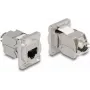Verkkokaapeli DeLOCK D-tyypin moduuli RJ45 Cat.6A pistorasia–LSA-pistorasia ruostumaton teräs