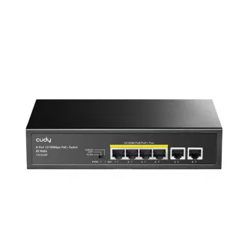 Verkkokytkin Cudy FS1006P Fast Ethernet 6-porttinen (4 PoE, 1 PoE+) 10/100 Mbit/s, 1,2 Gbit/s kaistanleveys, metallikotelo, rack-/seinäasennus