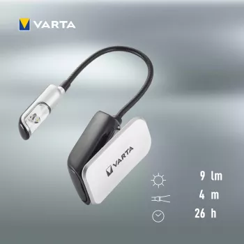Varta 16618 - klipsivalaisin - musta - hopea - muovi - LED - 1 valaisin - 9 lm