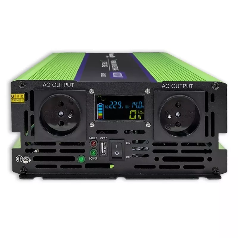 Auto-invertteri Qoltec Monolith 6000 W vihreä 12 V