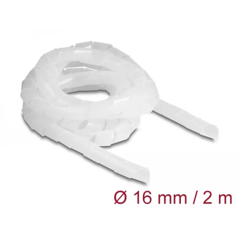 DeLOCK spiraaliletku joustava 2 m x 16 mm läpinäkyvä polyeteeni