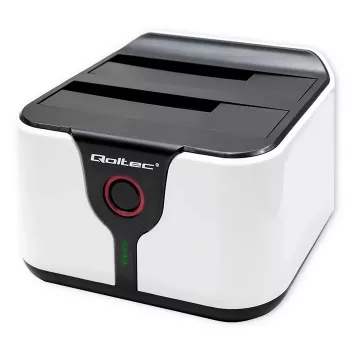 Qoltec 50309 HDD SSD 2.5 3.5 telakointiasema | SATA III | USB 3.0 | Super Speed 5 Gb/s | kloonaustoiminnolla
