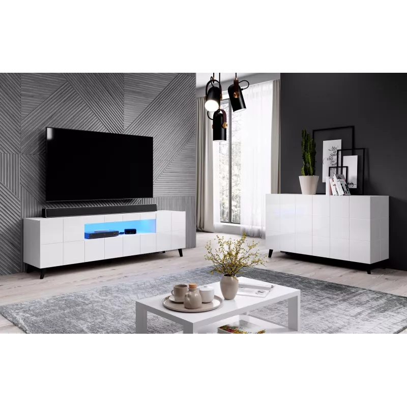 Cama Sideboard 2D REJA valkoinen kiiltävä/valkoinen kiiltävä