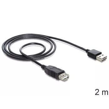 USB-kaapeli DeLOCK EASY-USB 2.0-A 2 m musta