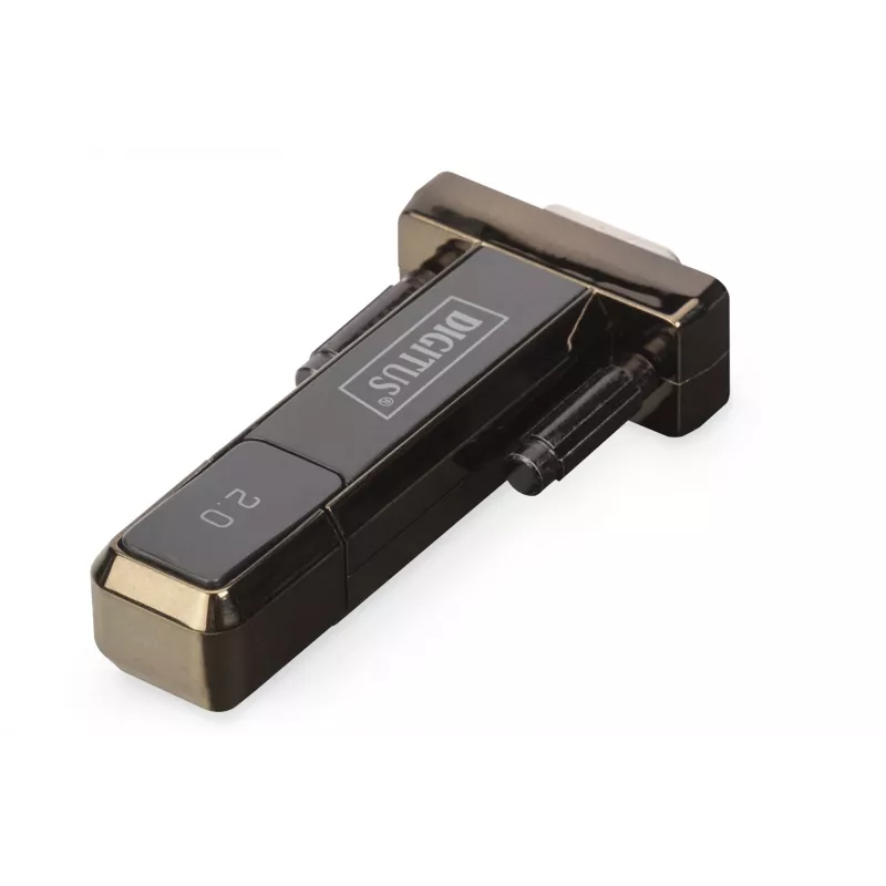 DIGITUS USB 2.0 -sarjaporttisovitin DSUB 9M sis. USB-A-kaapeli 80 cm FTDI-piirisarja USB 2.0 - RS232 (FT232RL)