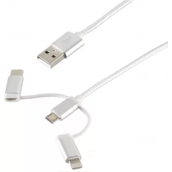 USB-kaapeli ShiverPeaks BS14-50067 1m USB A Micro-USB B valkoinen