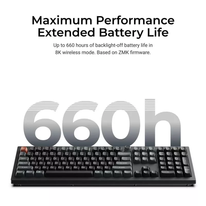 Mekaaninen Full-Size (100%) -näppäimistö Keychron V6 Ultra 8K — QWERTY, Bluetooth, RGB-LED, musta
