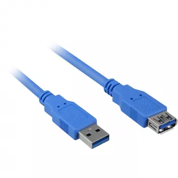 USB-kaapeli Sharkoon USB 3.0 M>F 3 m sininen