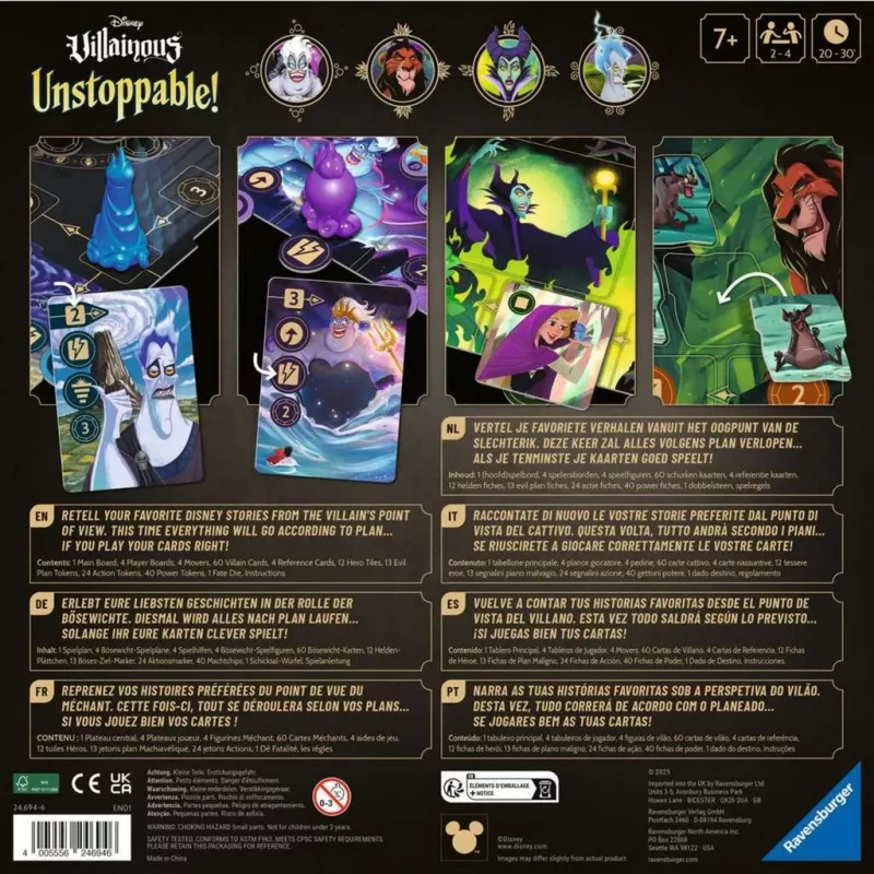 Lautapeli Ravensburger Disney Villainous Unstoppable! strategia yli 7-vuotiaille lapsille