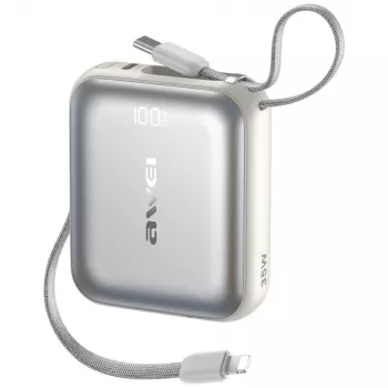 Varavirtalähde Awei AS-181 10000mAh 35W integroidulla kaapelilla