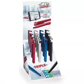WEDO Touchpen Triple värillinen lajiteltu KS — 3-in-1 stylus-kynä kapasitiivisille kosketusnäytöille