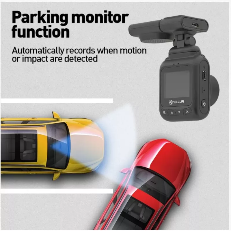 Autokamera Tellur Dash Patrol DC2 FullHD 1080P GPS musta