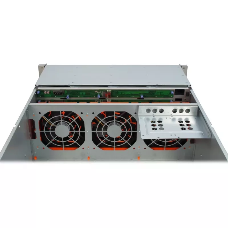 Palvelinkotelo Inter-Tech 4U-4424 rack musta, hopea